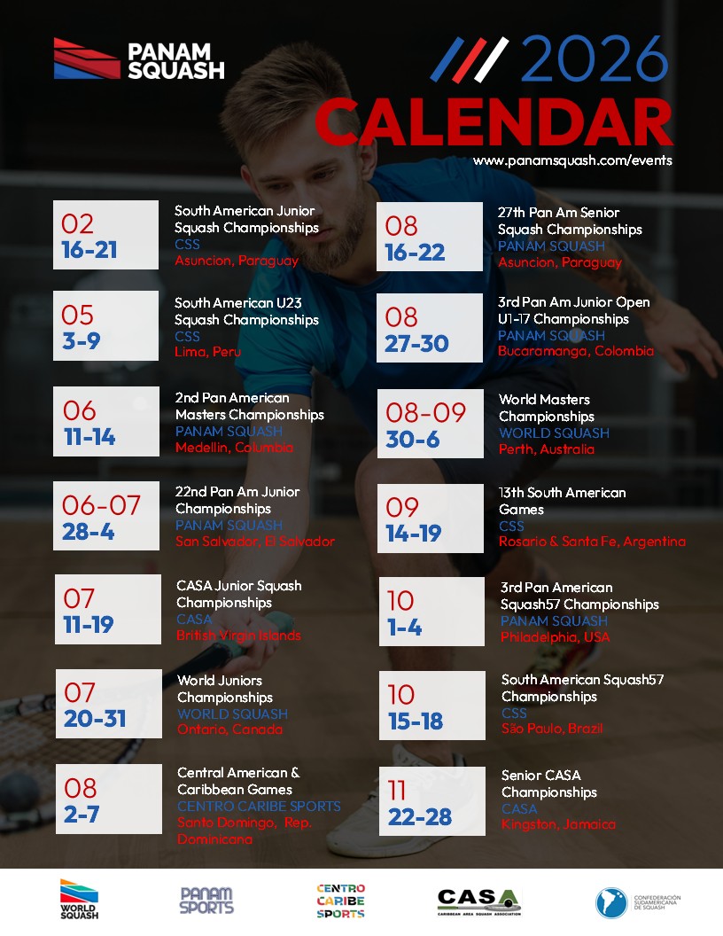 PANAM SQUASH Calendar 2026